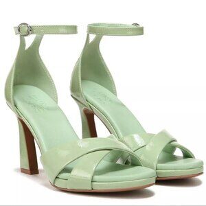 green emerald velvet dress Nine West Disko Women's Dress Sandals Light Blue Patent : 9.5 M main image 1